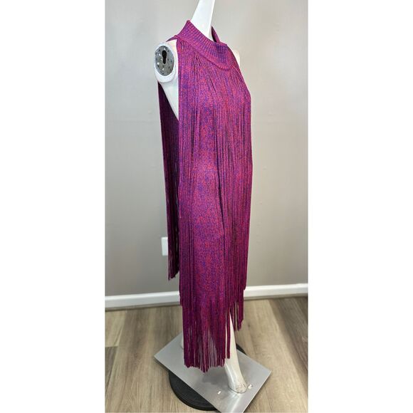 Burberry Tiered Fringe Midi-Dress Size Small $8500 - Picture 12 of 14